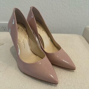 Jessica Simpson Pink Patent Pointed-Toe Pumps